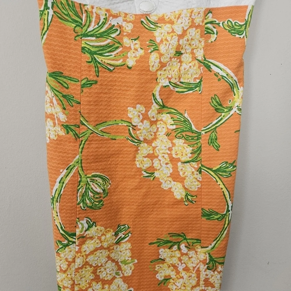 LILLY PULITZER nectar orange Lace on the Docks strapless Bowen dress Size 2 - Picture 6 of 9